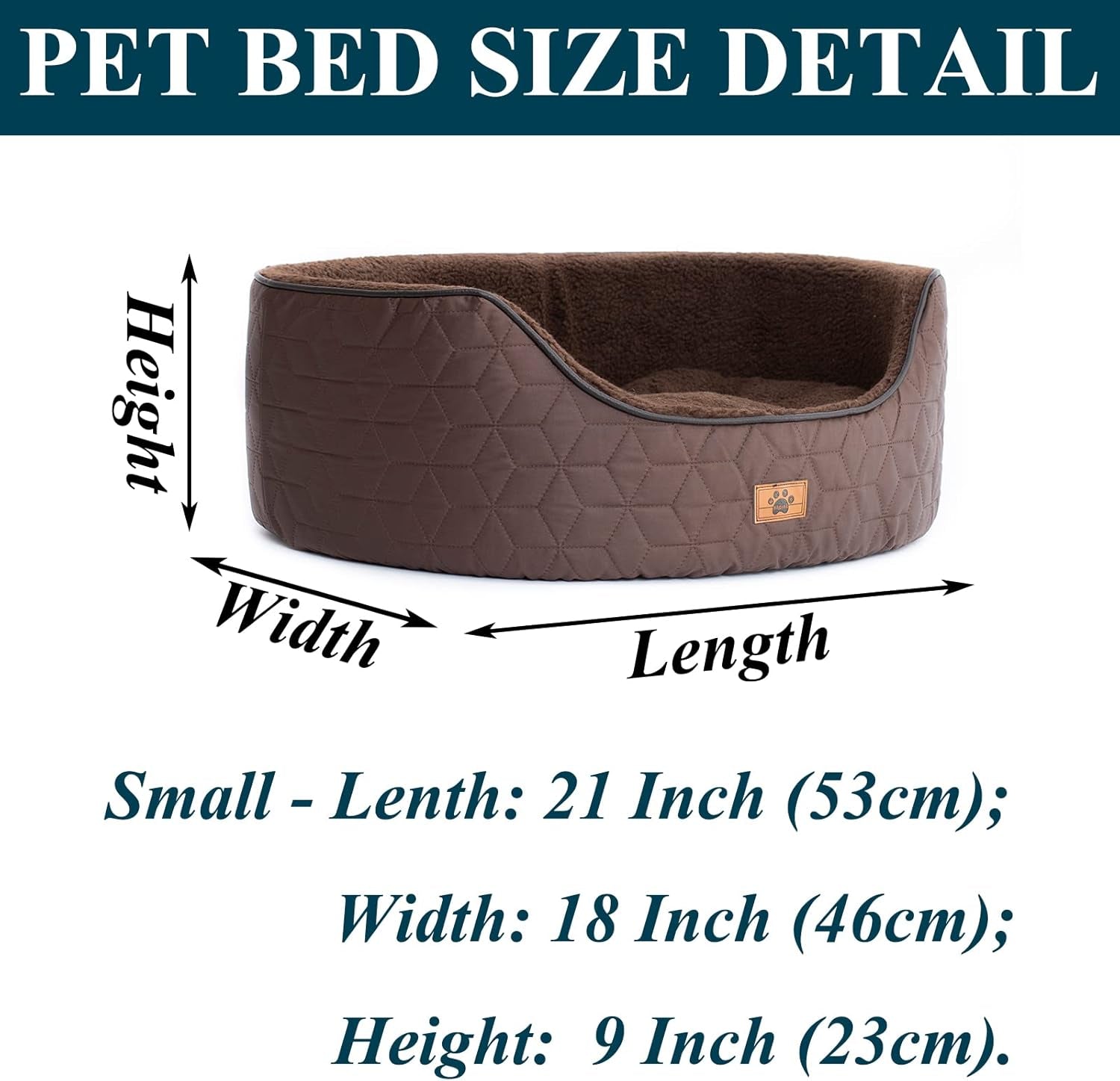 Luxury Dog Bed for Small Medium Dog Washable Removable Covers Oval Cozy Calming Cat Bed