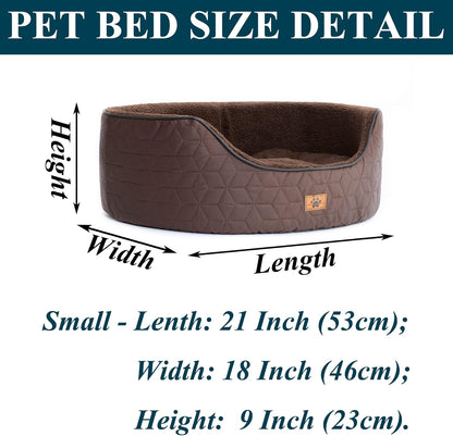 Luxury Dog Bed for Small Medium Dog Washable Removable Covers Oval Cozy Calming Cat Bed