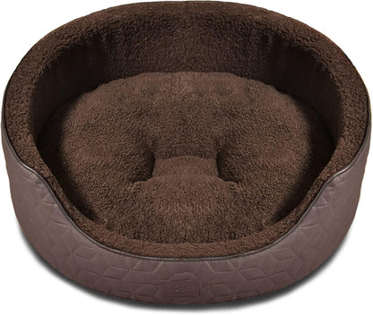 Luxury Dog Bed for Small Medium Dog Washable Removable Covers Oval Cozy Calming Cat Bed