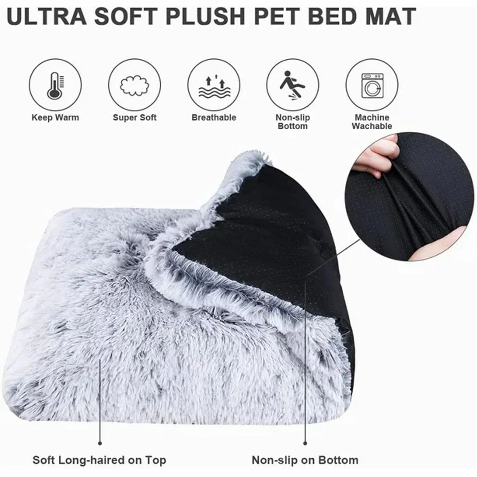 Large Dog Bed Washable Dog Mats with Anti-Slip Bottom for Large and Medium Dogs,41''X27''