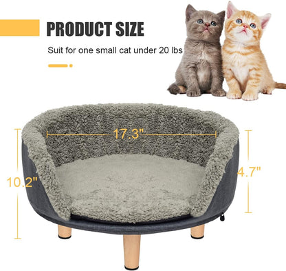 Cat Bed,Elevated Cat Bed Cat Sofa Elevated Pet Bed Pet Sofa Raised Cat Bed,Warm and Cozy Very Suitable for Kittens or Small Pet,Removable and Easy to Clean