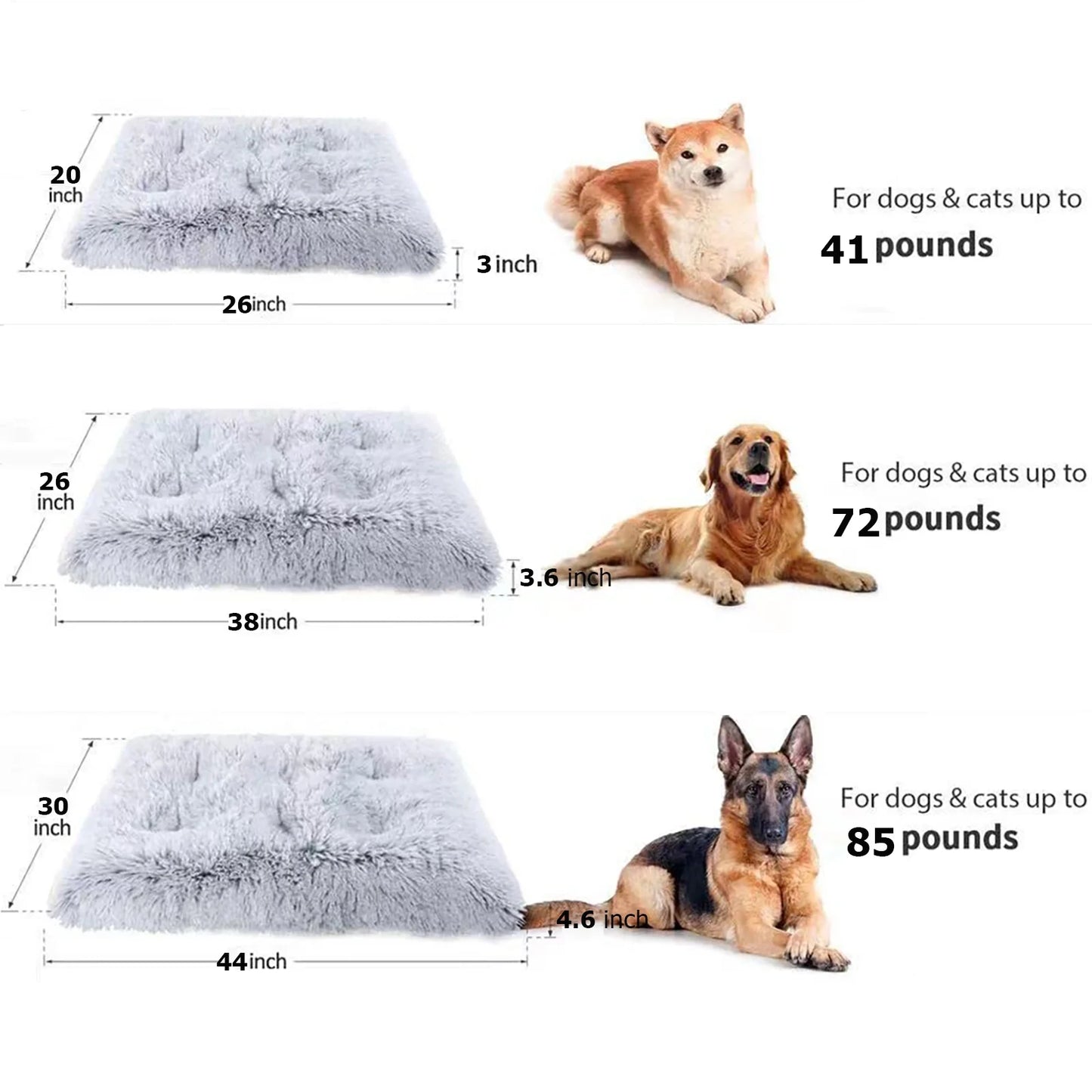 Large Dog Bed Washable Dog Mats with Anti-Slip Bottom for Large and Medium Dogs,41''X27''